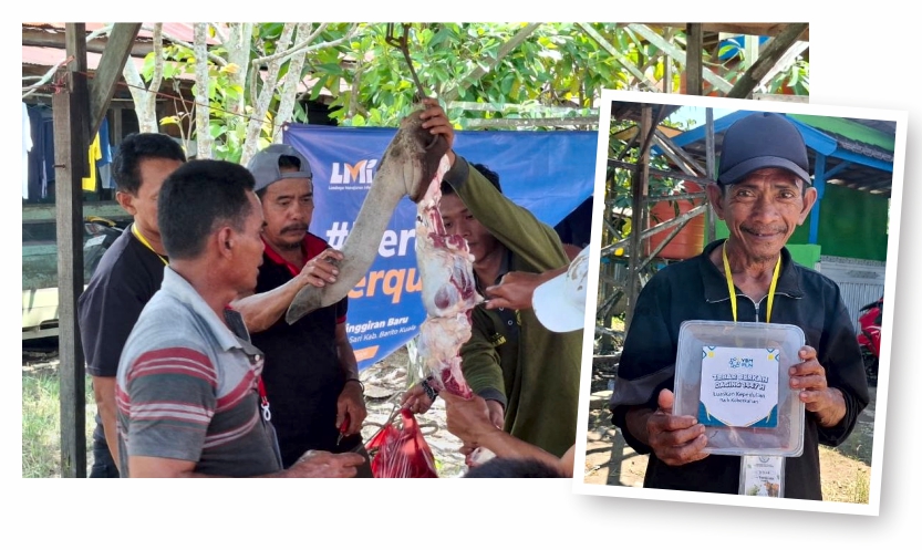Woman holding donation box
